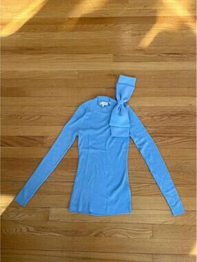 Ted Baker Light Blue Long Sleeve Top with Bow Detail